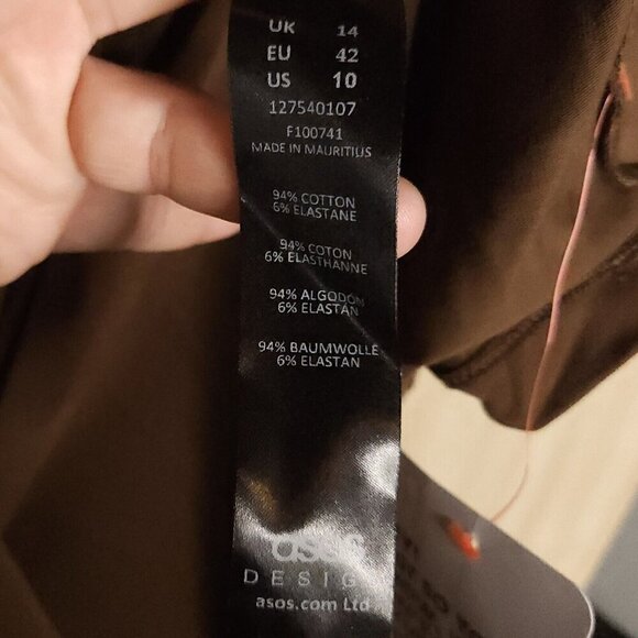 Asos Design Brown Knit Strapless Stretchy Dress 10 - Picture 7 of 7